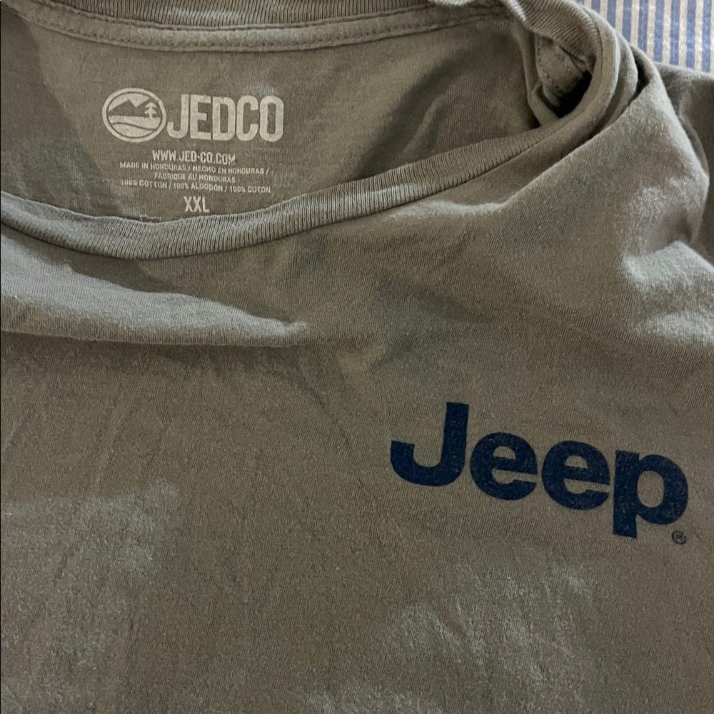 Men’s Jeep Jedco T Shirt Big Print USA Flag Gray 2XL
